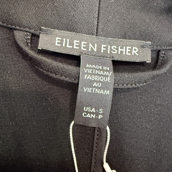 Eileen Fisher High Collar Long Vest Womens Small Open Pockets Sleeveless Organic - Picture 2 of 9